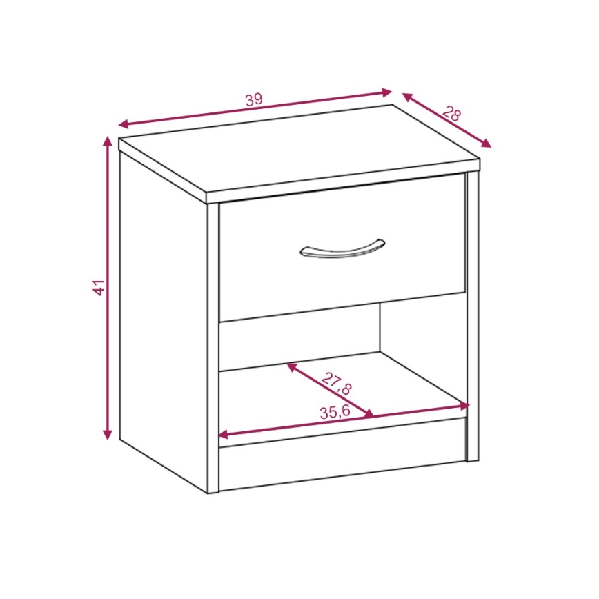 Table de chevet NED blanche