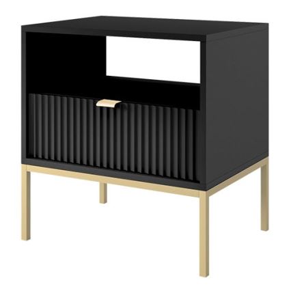 Table de chevet NOVA 56x54 cm noir/doré