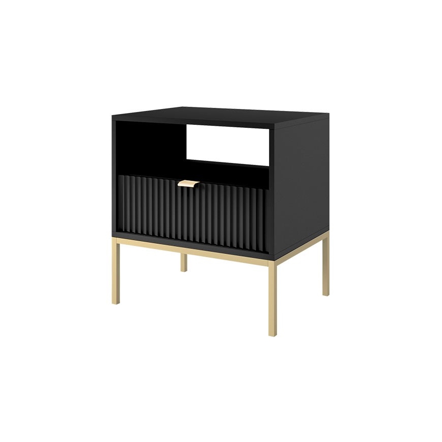 Table de chevet NOVA 56x54 cm noir/doré