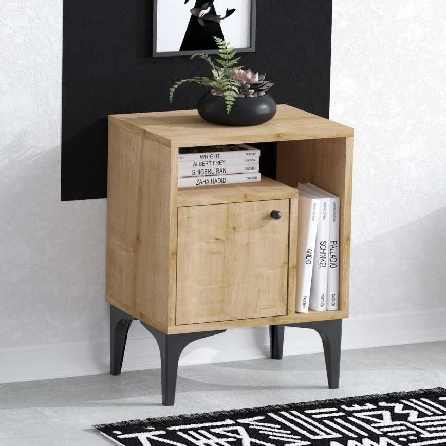 Table de chevet NUNO 55x40 cm chêne saphir