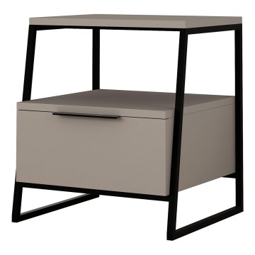 Table de chevet ORI noir/taupe