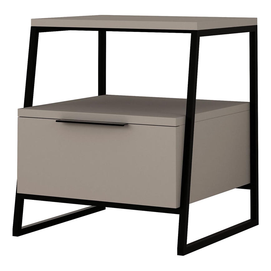 Table de chevet ORI noir/taupe