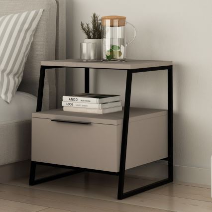 Table de chevet ORI noir/taupe