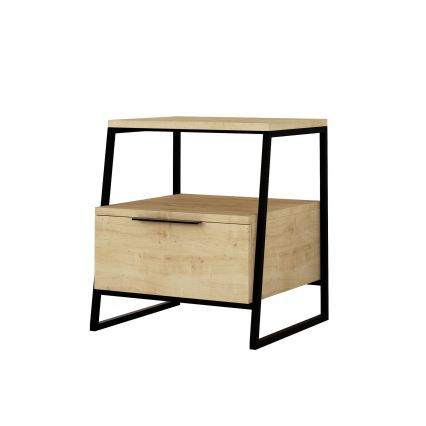 Table de chevet PAL 50x45 cm beige/noire