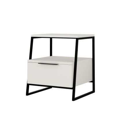 Table de chevet PAL 50x45 cm blanche/noire