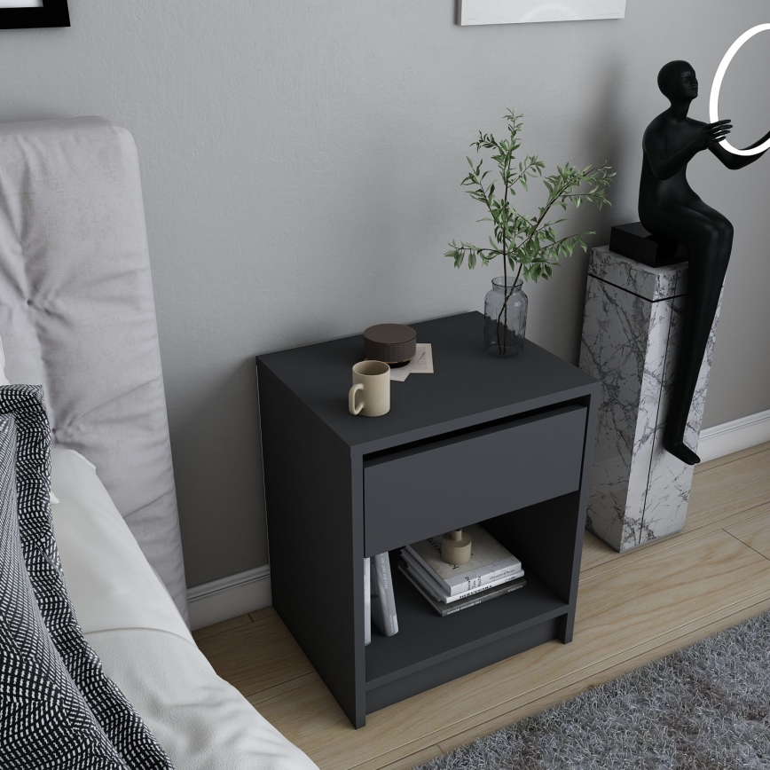 Table de chevet SHERIDAN 52,8x44,6 cm anthracite