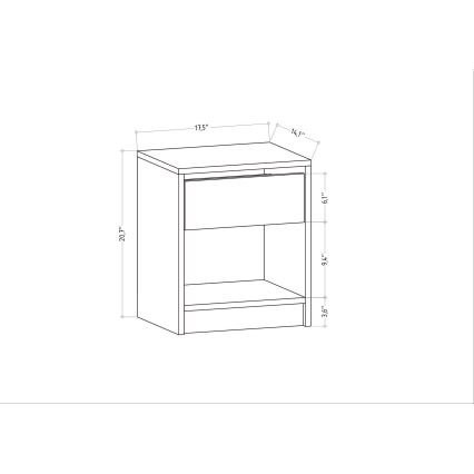 Table de chevet SHERIDAN 52,8x44,6 cm anthracite