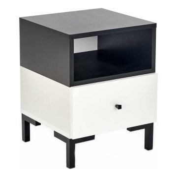 Table de chevet SILVIA 52x40 cm noir/blanc