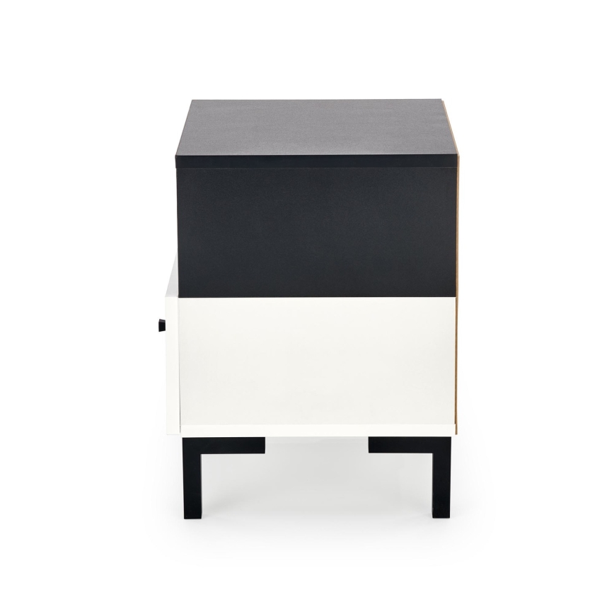 Table de chevet SILVIA 52x40 cm noir/blanc