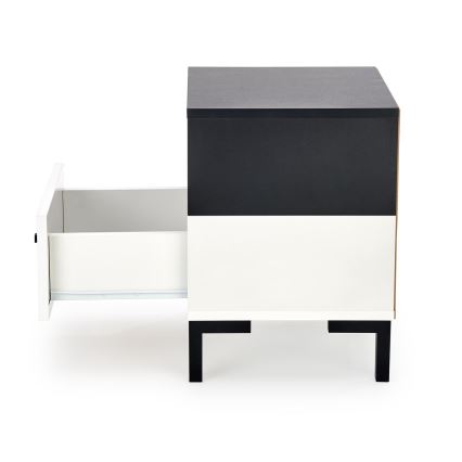 Table de chevet SILVIA 52x40 cm noir/blanc