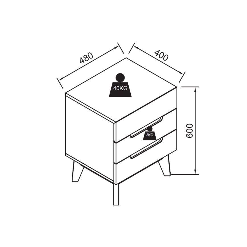 Table de chevet SINIRA blanche