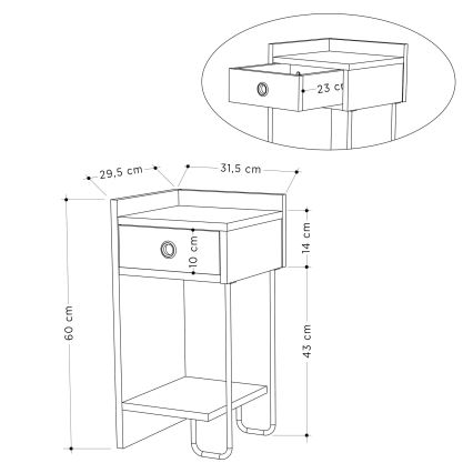 Table de chevet SONY blanche