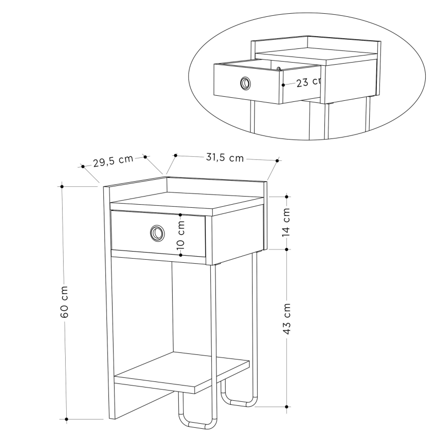 Table de chevet SONY blanche