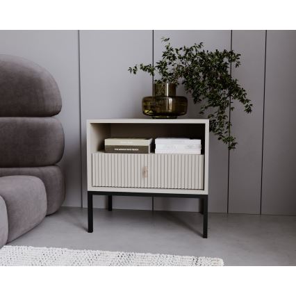 Table de chevet SUE beige/cachemire