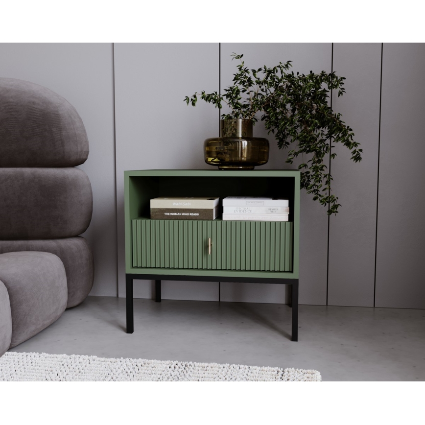 Table de chevet SUE vert/noir