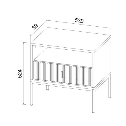 Table de chevet SUE vert/noir