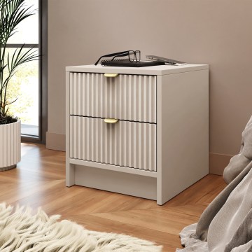 Table de chevet TIRENO 35x40 cm beige