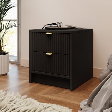 Table de chevet TIRENO 40x35 cm noire