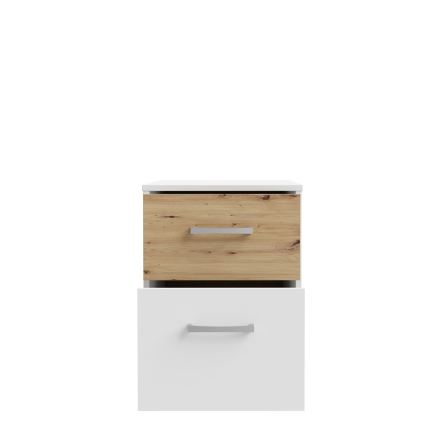 Table de chevet URO chêne artisan/blanc