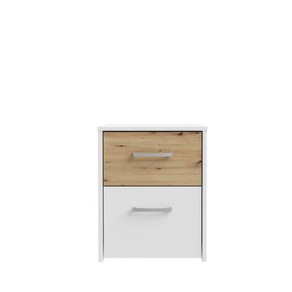 Table de chevet URO chêne artisan/blanc