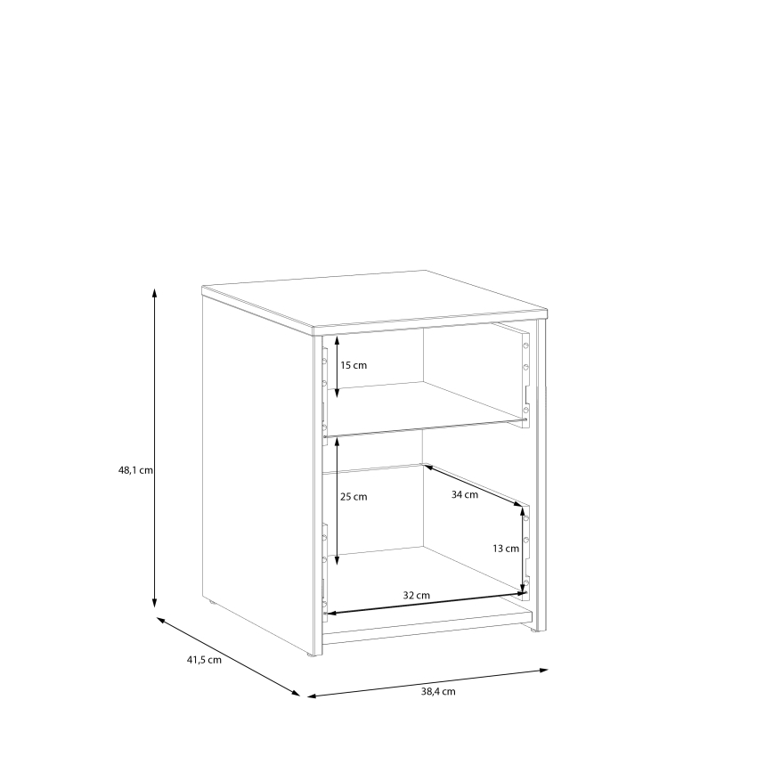 Table de chevet URO chêne artisan/blanc