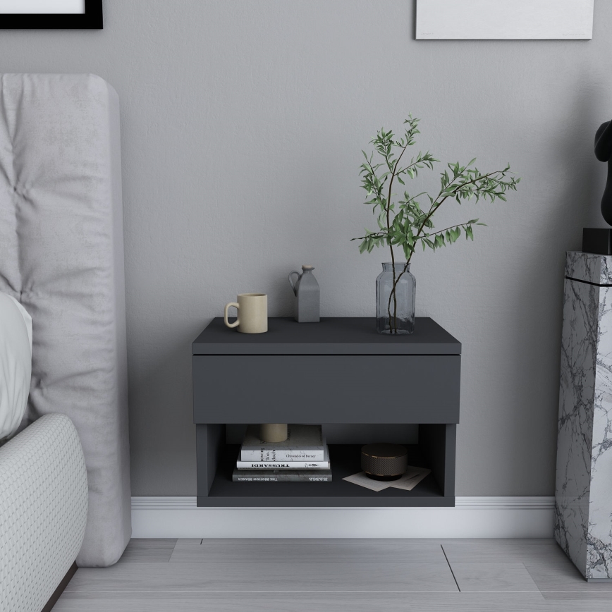Table de chevet VETRA anthracite