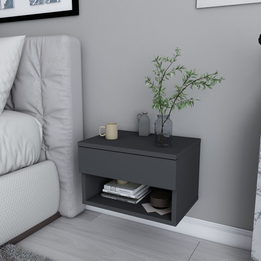 Table de chevet VETRA anthracite