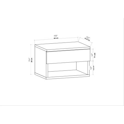 Table de chevet VETRA anthracite