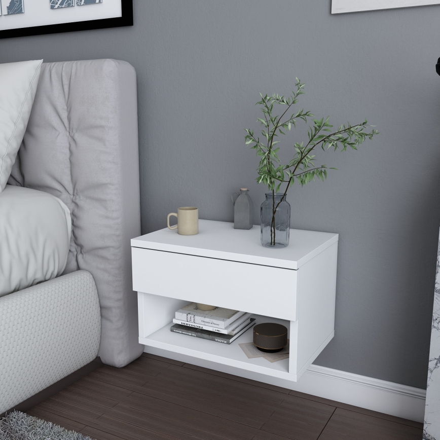 Table de chevet VETRA blanche