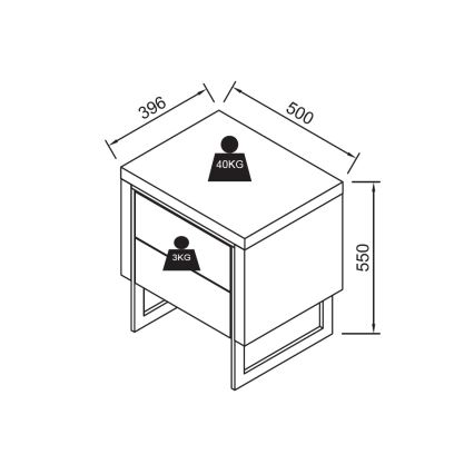 Table de chevet ZARINE chêne