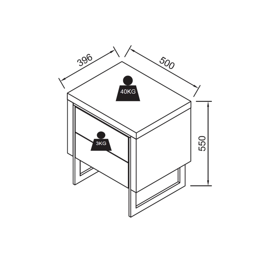 Table de chevet ZARINE chêne
