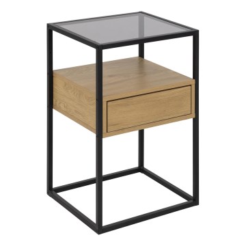 Table de chevet ZEIN chêne/noir