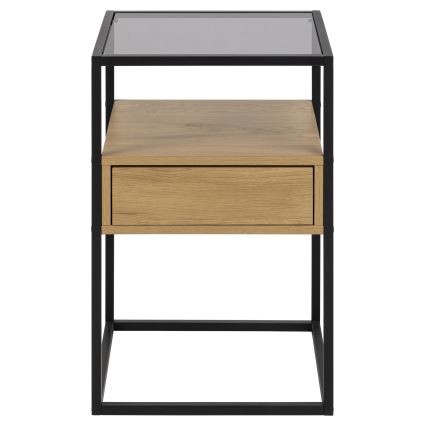 Table de chevet ZEIN chêne/noir
