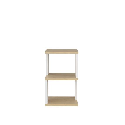 Table de chevet ZUNA chêne/blanc