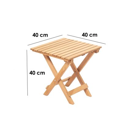 Table de jardin 40x40 cm en hêtre