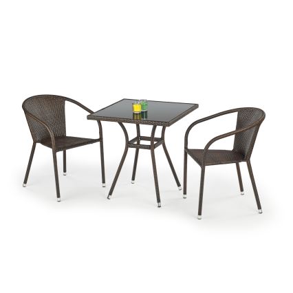 Table de jardin MOBIL 74x70 cm marron