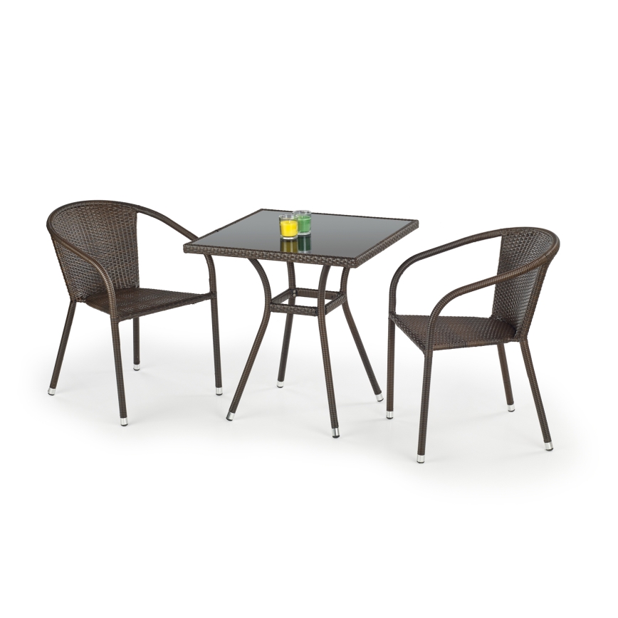 Table de jardin MOBIL 74x70 cm marron