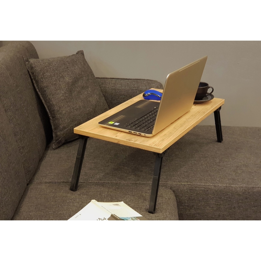 Table de lit GUSTO 24,5x60 cm beige/noire