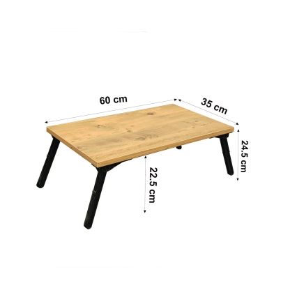 Table de lit GUSTO 24,5x60 cm beige/noire