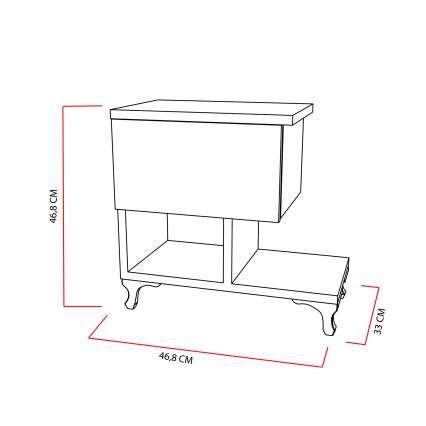 Table de nuit CAST 46,8x46,8 cm blanche