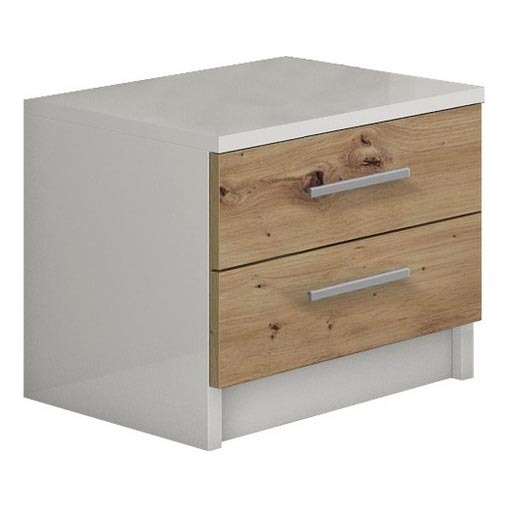 Table de nuit TOD blanc/chêne artisan