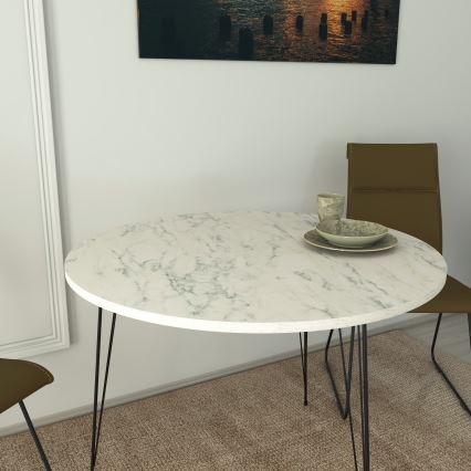 Table de repas SANDALF 75x90 cm blanche/noire