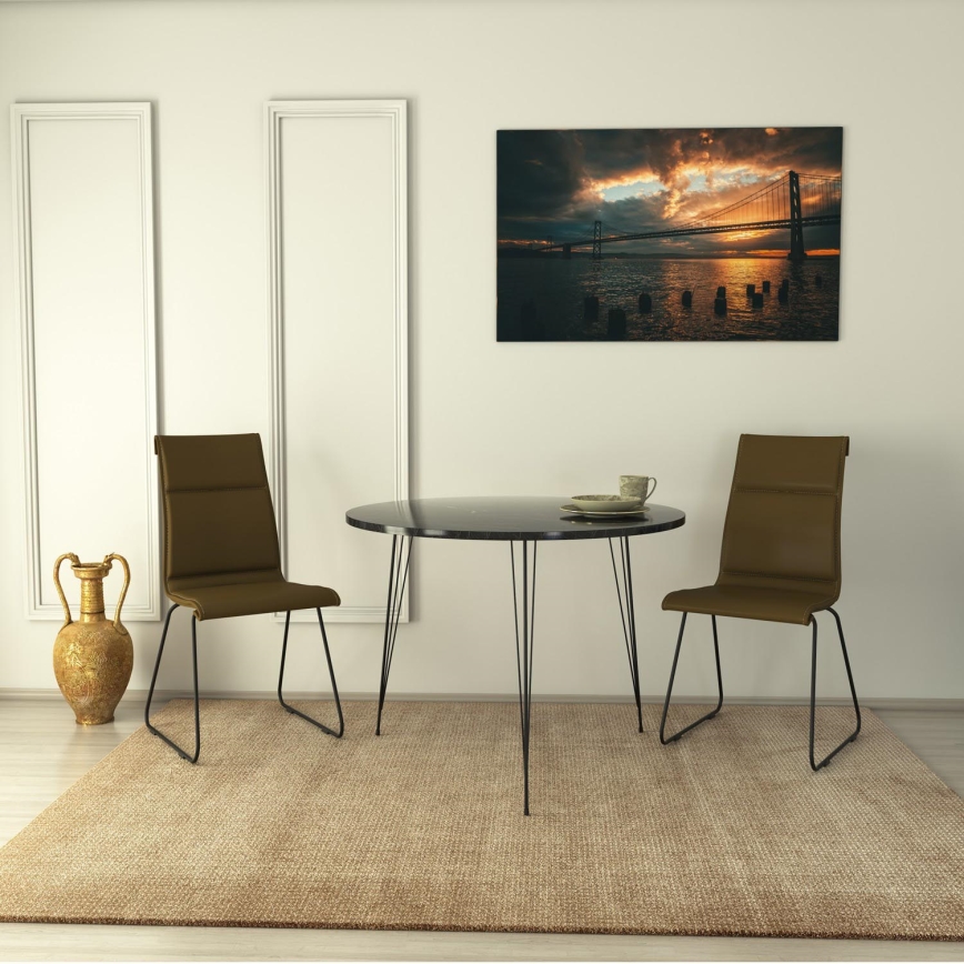Table de repas SANDALF 75x90 cm noire