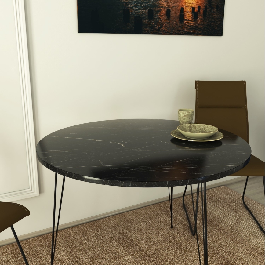 Table de repas SANDALF 75x90 cm noire