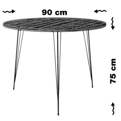 Table de repas SANDALF 75x90 cm noire