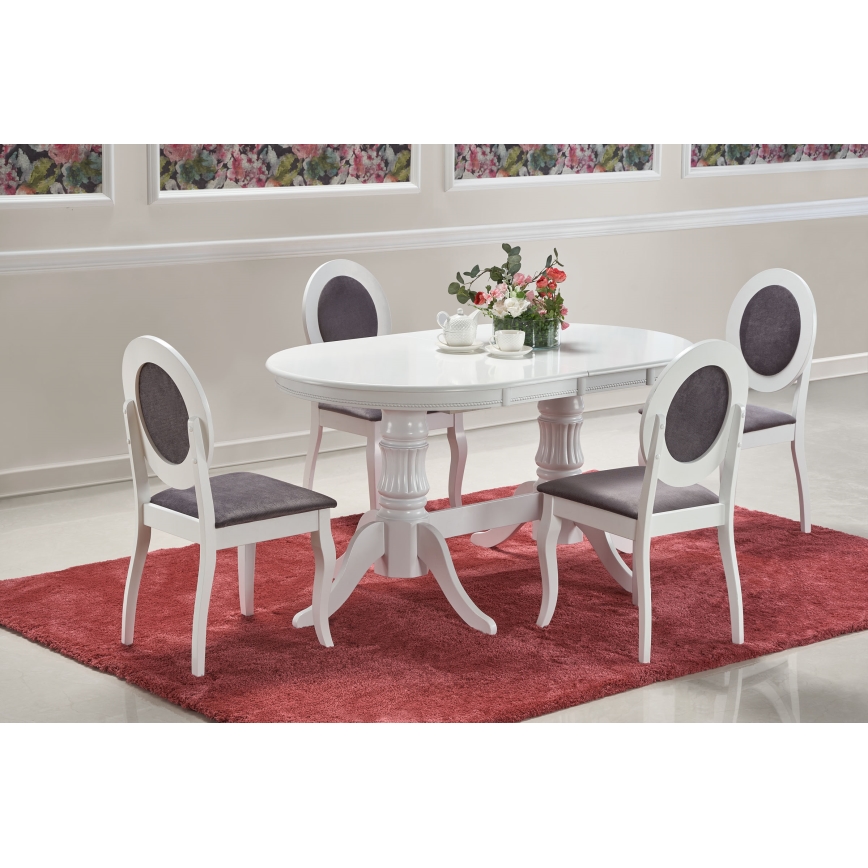Table de salle à manger extensible FUERTE 150/190x90 cm blanche