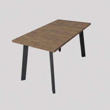 Table de salle à manger extensible KERNO 150/190x80 cm chêne Lefkas/noir