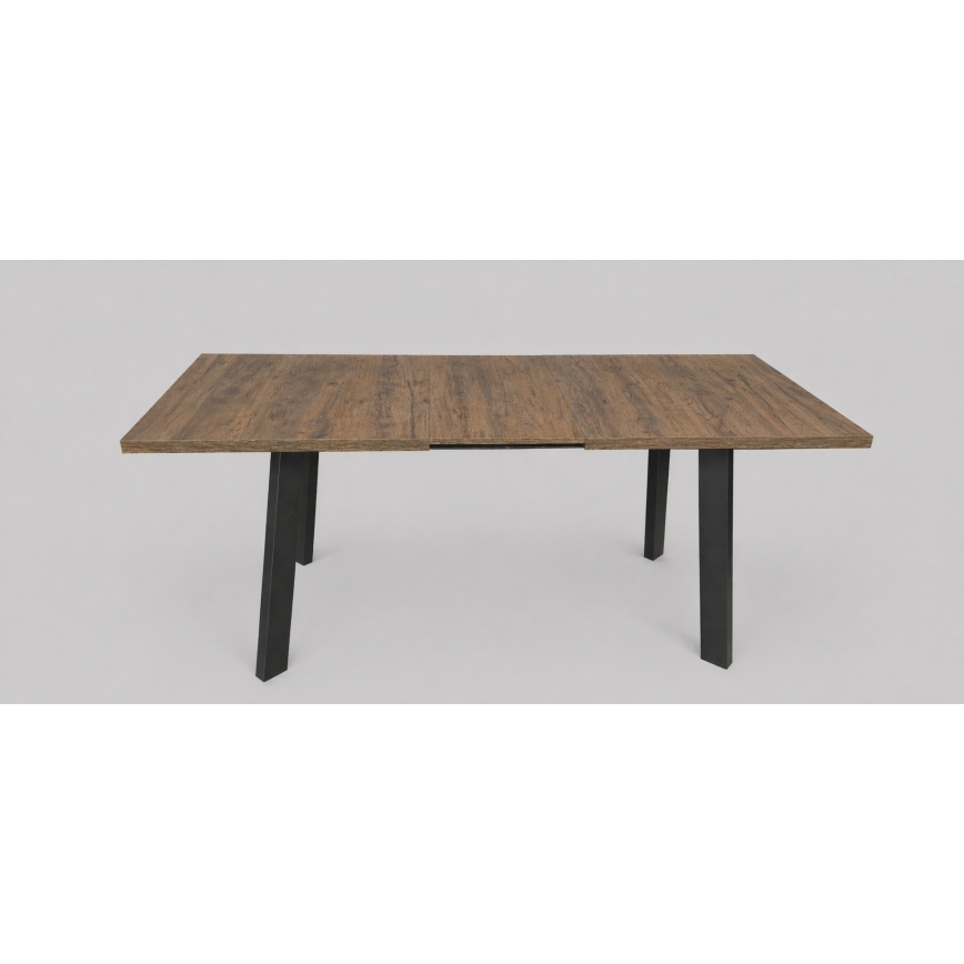 Table de salle à manger extensible KERNO 150/190x80 cm chêne Lefkas/noir