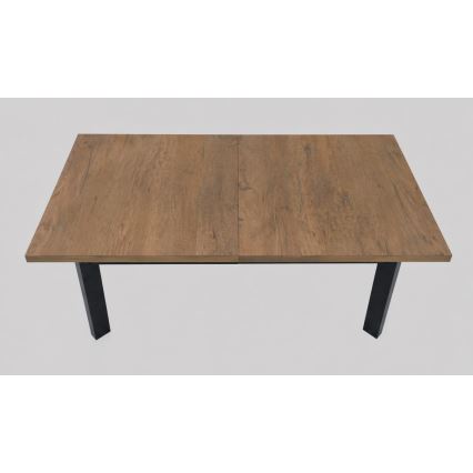 Table de salle à manger extensible KERNO 150/190x80 cm chêne Lefkas/noir