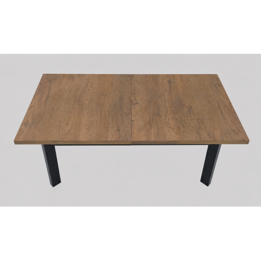 Table de salle à manger extensible KERNO 150/190x80 cm chêne Lefkas/noir